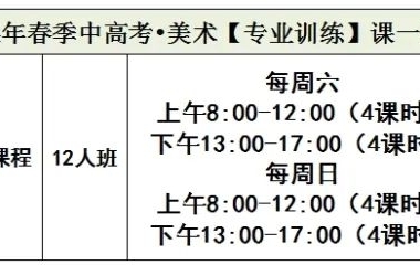 简章丨2024春季中高考·美术【专业训练】课程